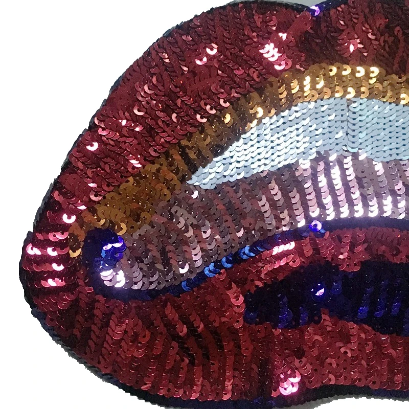 1 шт. Красочные Блестки нашивки с губами наклейка вышивкой нашивка для одежды и