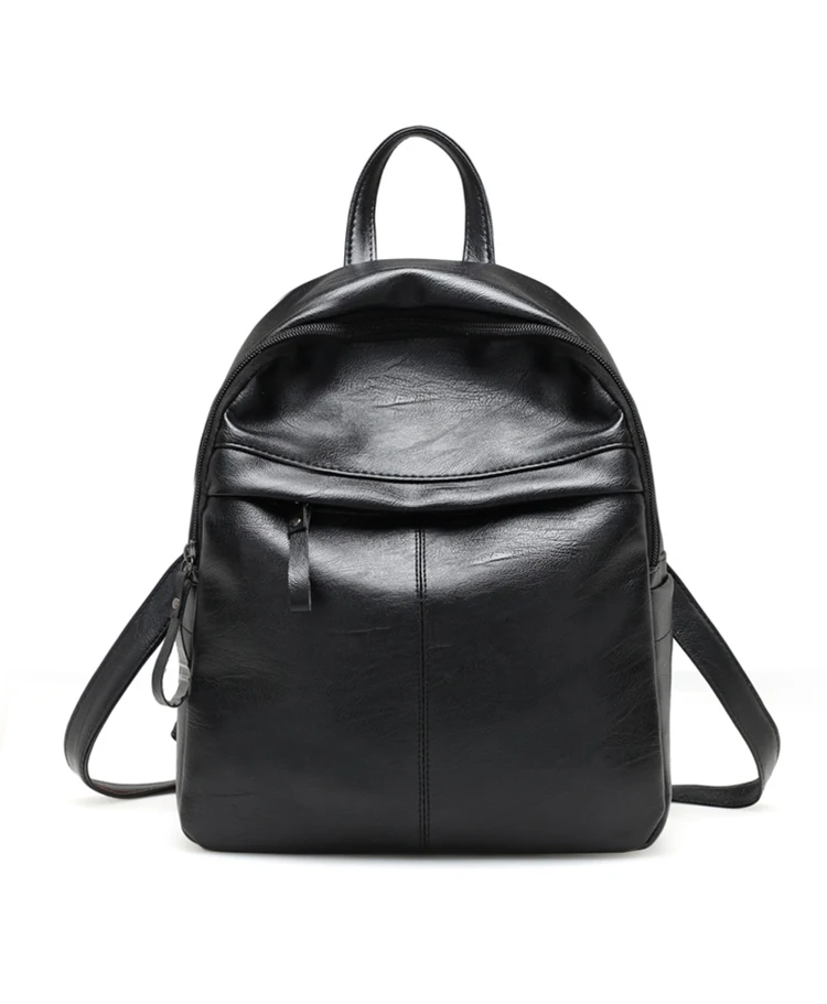 Backpack Women Leather Bag High Quality Zipper solid color Fashion Casual schoolbag for Girls Mini women backpack schoolbag