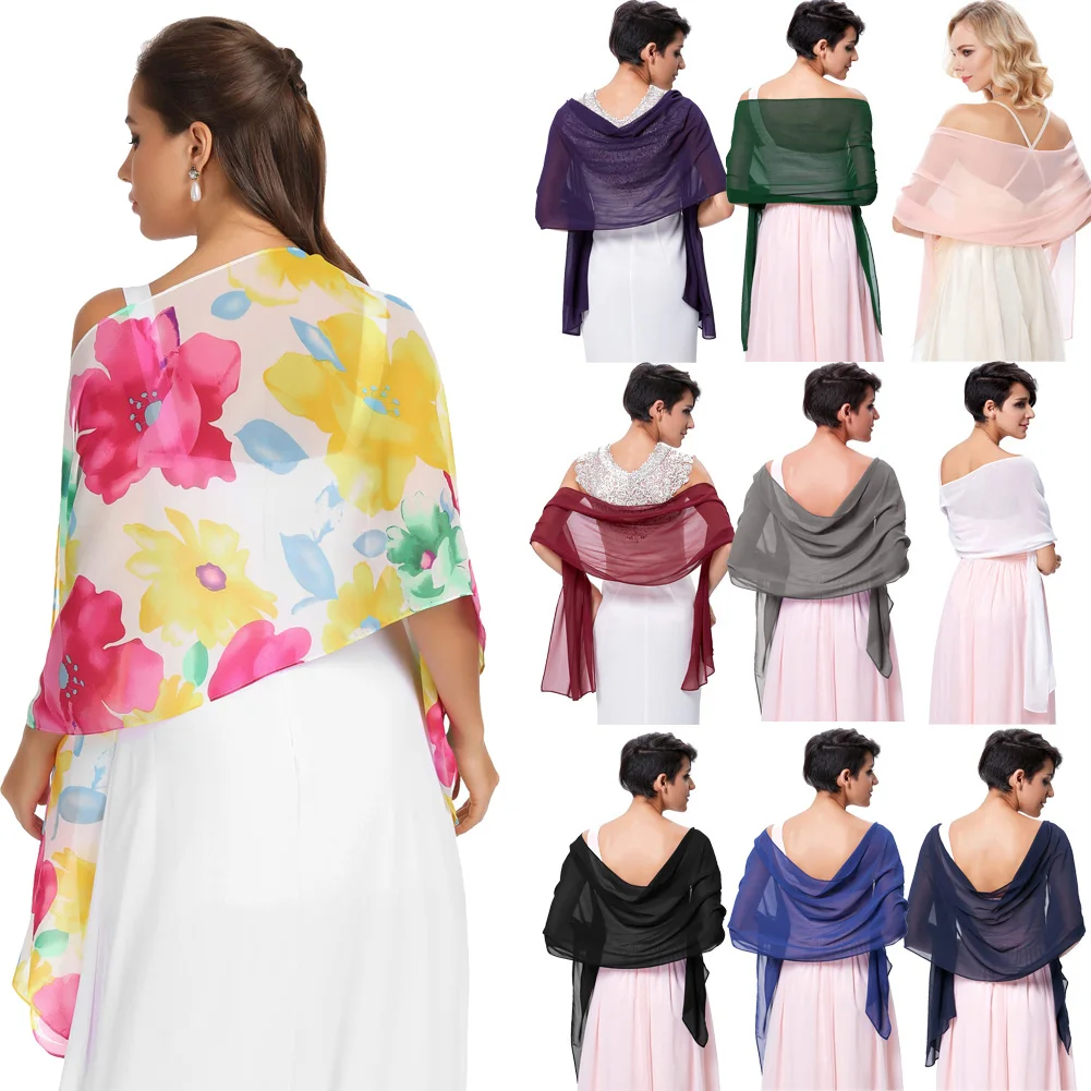 Kate Kasin длинные шифоновые Свадебные обертывания для вечернего платья