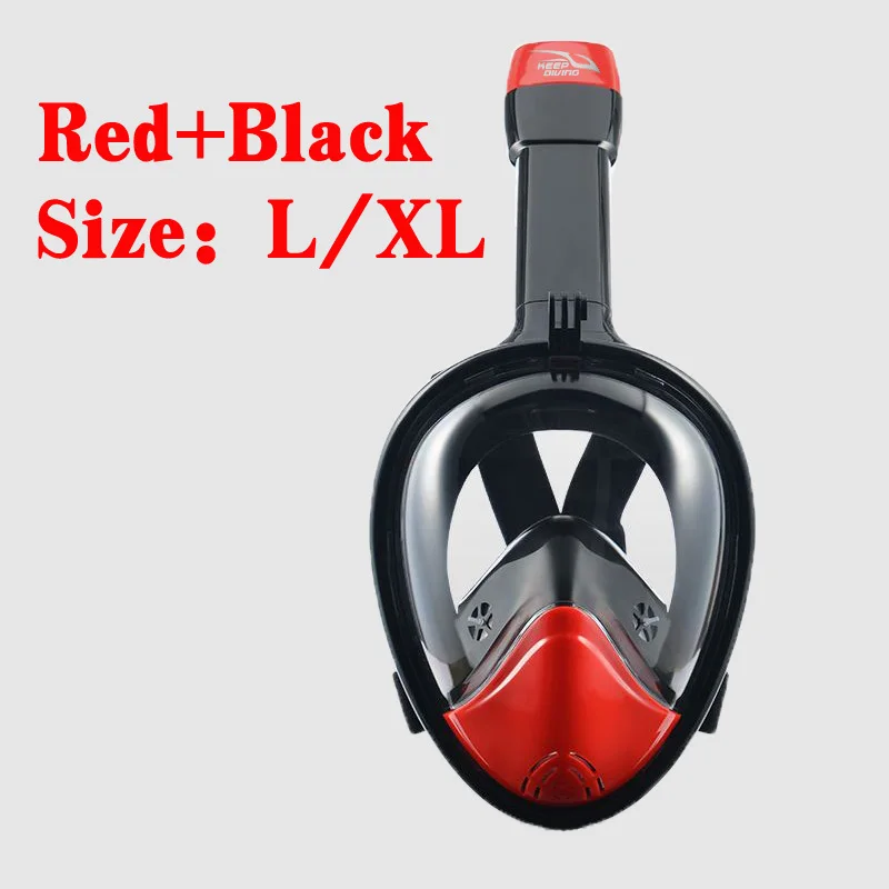 L XL Red Black Полная маска для подводного плавания, новая маска для дайвинга, подводная противотуманная маска для женщин, мужчин, детей, для плавания, для подводного плавания - Цвет: L XL Red Black