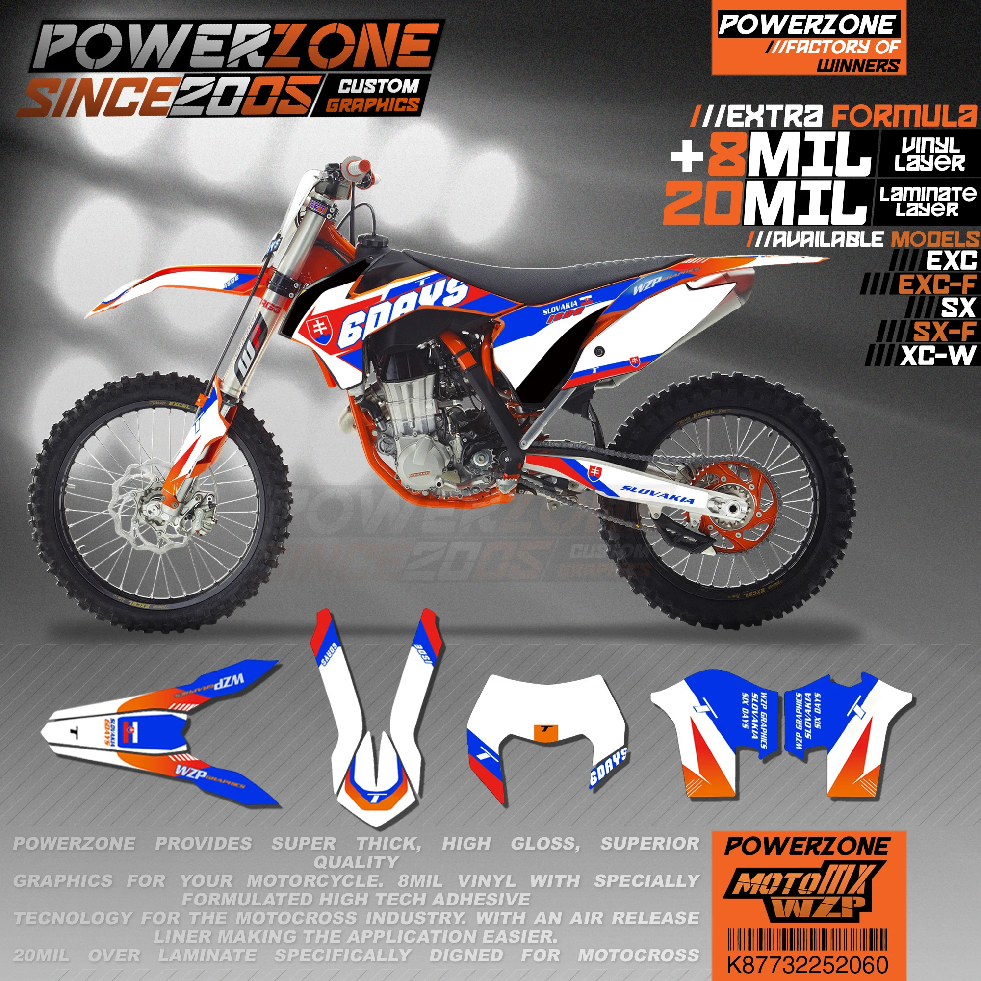 PowerZone на заказ футбольной команды Графика Фоны наклейки 3м комплект для KTM SX SXF MX EXC