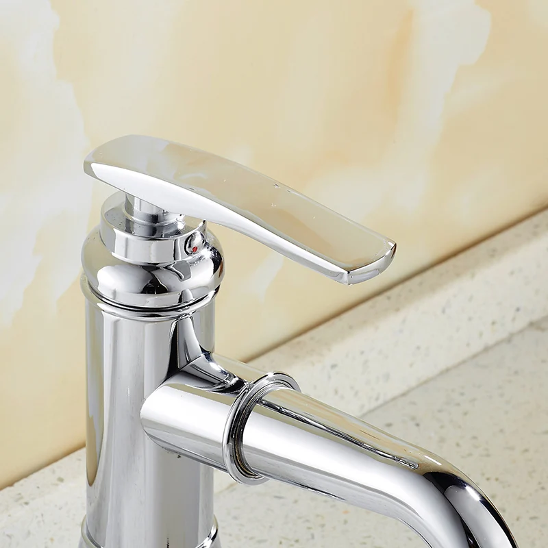 

Free shipping Tall Chrome Water Basin Faucet Bathroom Faucet Antique Bathroom Basin Mixer Tap Luxury Hot and Cold Sink faucet