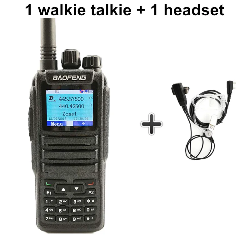Add a headset Baofeng цифровой DM-1701 двухканальные рации Tier 2 Dual Time slot двухдиапазонный двухсторонний радиоприемник DMR Ham любительская радиостанция КВ трансивер - Цвет: Add a headset