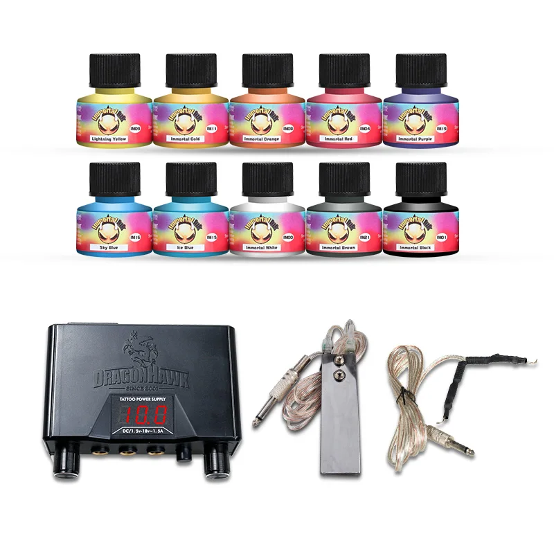 Стартовые комплекты для начинающих татуировки 2 пушки машины 10 чернил питания