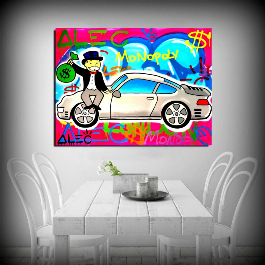 Alec Monopolys Love My Porsche розовый HD настенный холст для рисования с печатью постера