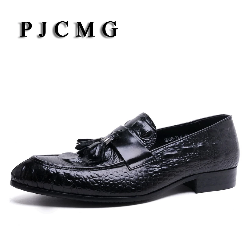 PJCMG Весенние Новые мокасины из натуральной кожи крокодила дышащие повседневные