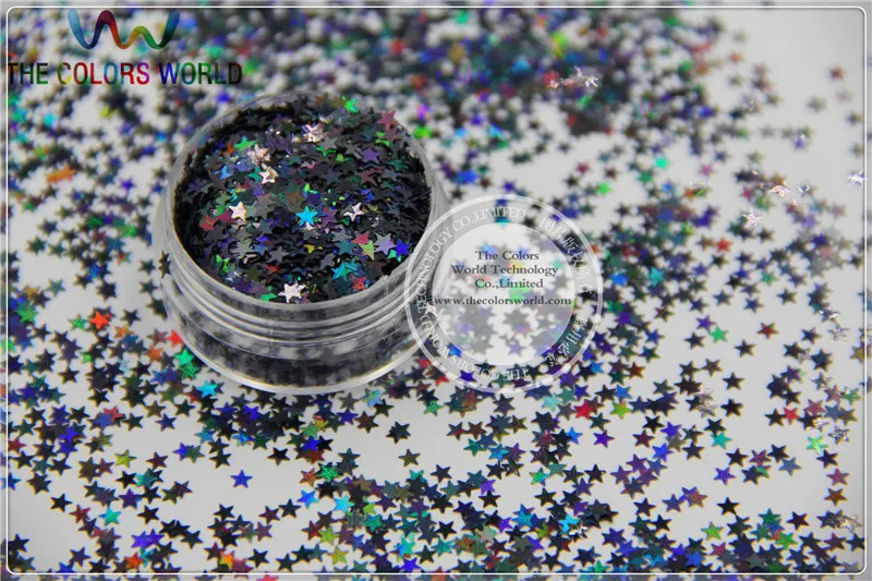 Фотографический лазерный голографический блеск черного цвета размер 3 мм