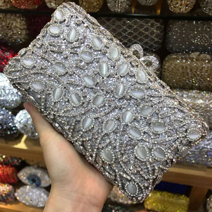 Сумка на плечо с золотыми кристаллами и цепочками Женская вечерняя сумка-футляр