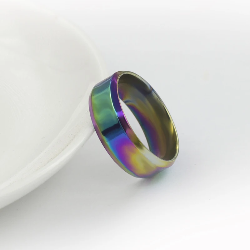 8 мм нержавеющая сталь кольца из нержавеющей стали для мужчин-пачка цветов радуги