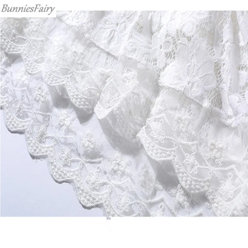 BunniesFairy 2018 осеннее Новое Женское богемное Бохо элегантное белое кружевное Макси
