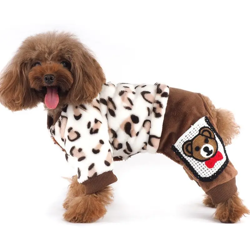 Bigeyedog зимняя одежда для собак теплая Коралловая флисовая Попона для собаки Чихуахуа Пудель бичон одежда для йоркширского терьера комбинезон пижамы домашние костюмы