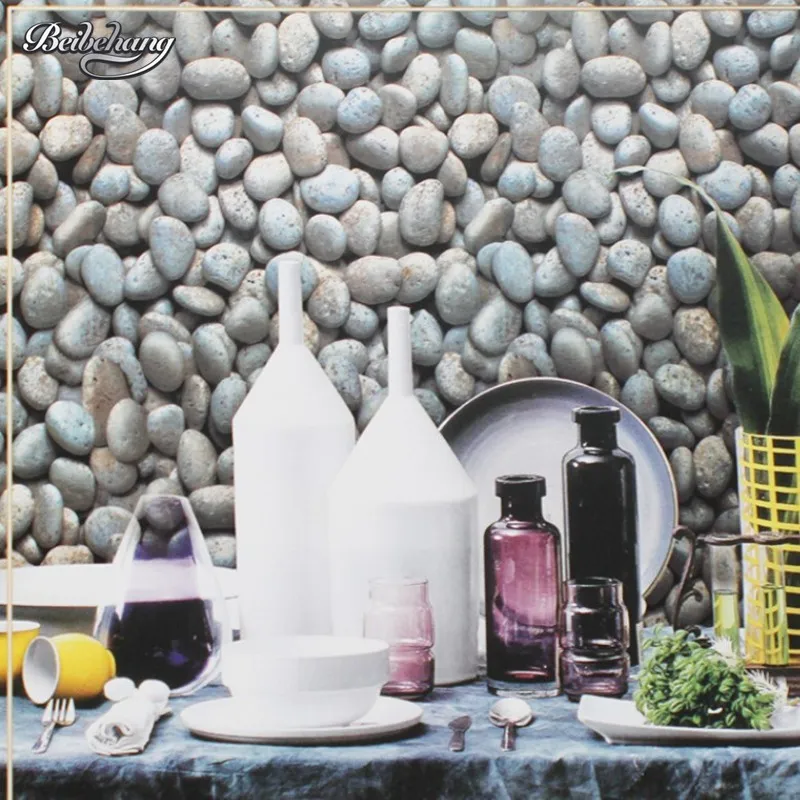 

Beibehang 3D wallpaper simulation pebble culture head stone wallpaper background wallpaper living room waterproof wash wallpaper