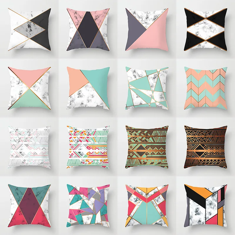 Мраморная Наволочка декоративная Геометрическая Подушка для автомобиля