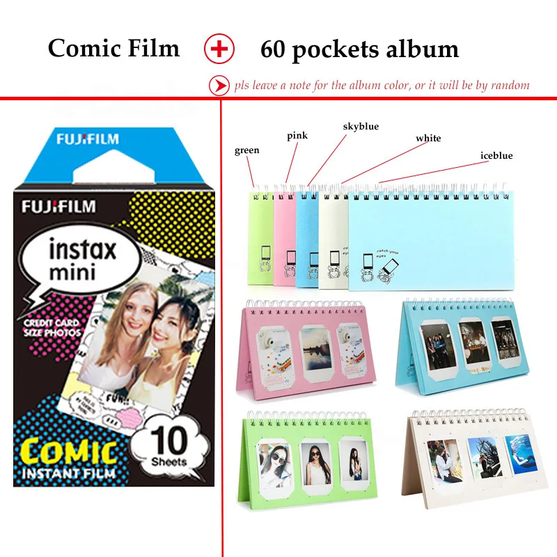 Fujifilm Instax Mini Film комикс 10 листов для 9 8 7s 7c 70 90 25 мгновенная полироидная камера