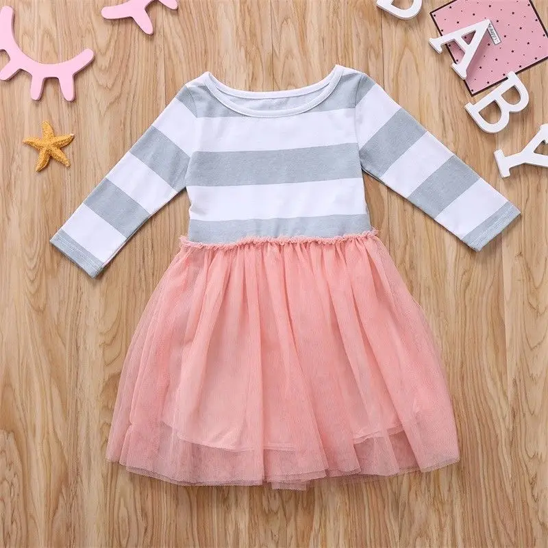 Emmababy/Детское платье принцессы с длинными рукавами и цветочным рисунком для