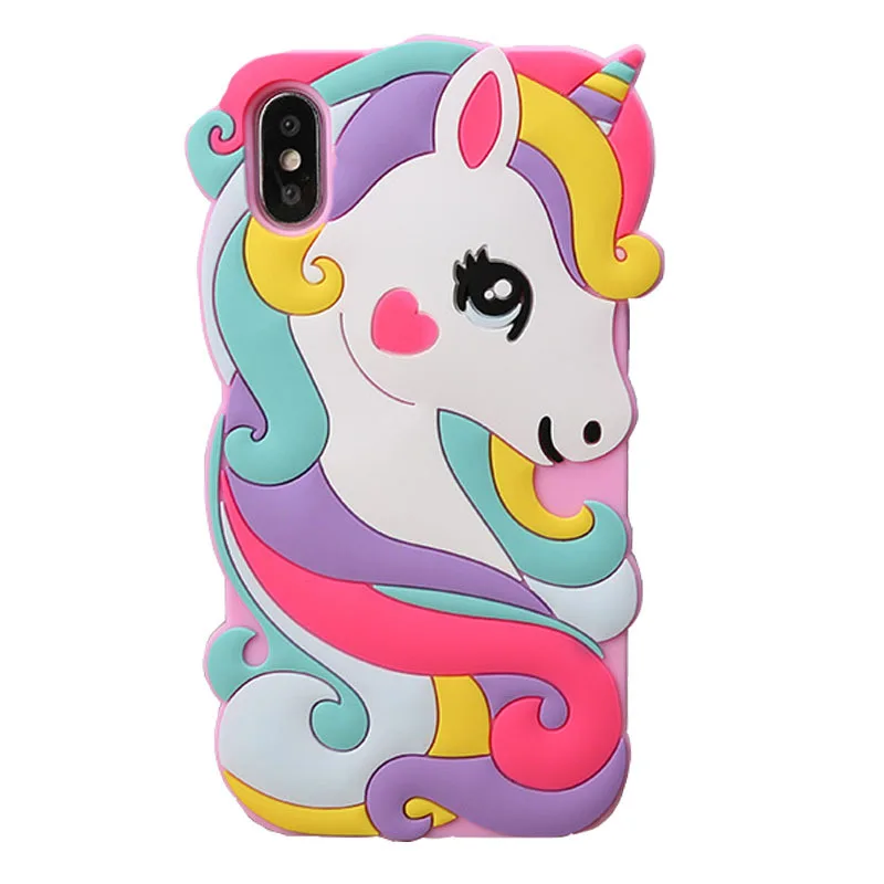 Hotpink Чехол Rainbow Horse для IPhone X 8/8 Plus 7 7 Plus 6 6 S 6 S Plus задняя крышка Бампер Защитный ковер - Цвет: Hotpink