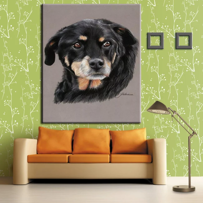 Wall art холст масло одного холста Современные одной декоративной живописи. собака