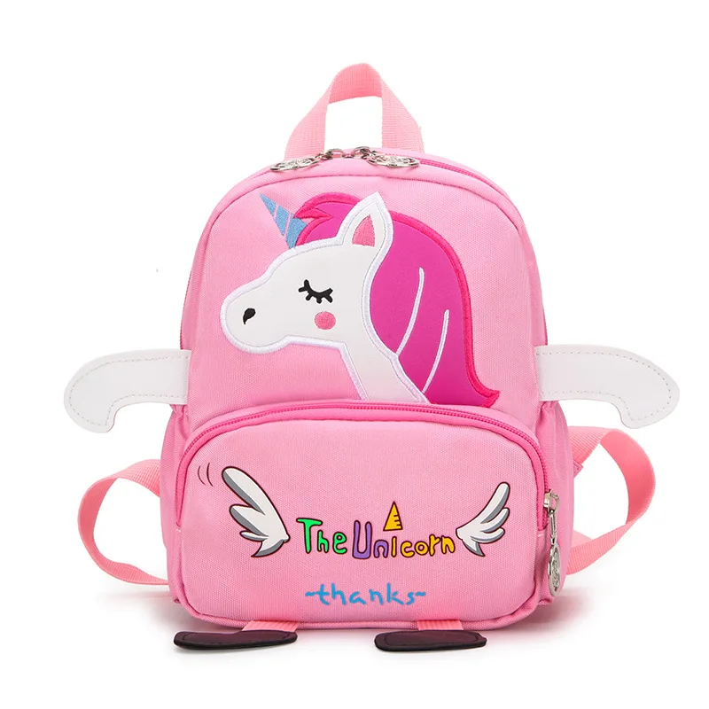 Розовый Новая детская школьная сумка с мультяшным единорогом, Детский рюкзак, милый детский сад, мультяшная сумка, анти-потеря, маленькая школьная сумка для малышей - Цвет: Розовый
