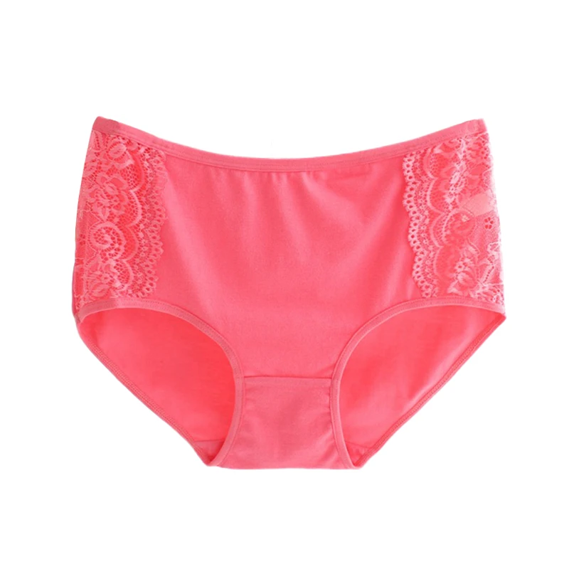 300PCS / LOT Big Size Underwear Women Cotton Briefs Panties Sexy Lace Lady Short Pants Brief Bragas |