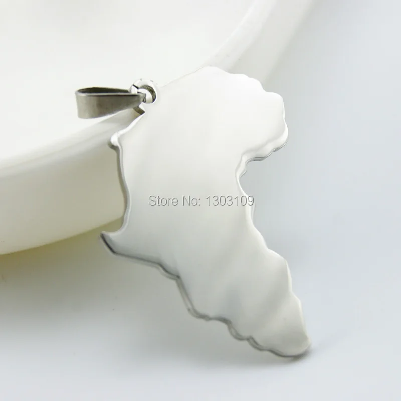 Ожерелье из нержавеющей стали с позолоченной полировкой и кулоном в виде карты Африки, 50 штук, модель новая, оптовая цена для мужчин и женщин.