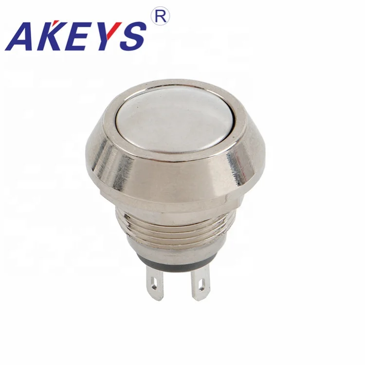 

2PCS PX12A-Q10Y Metal Push Button 12mm Waterproof High Flush Flat Round Push Button Switch
