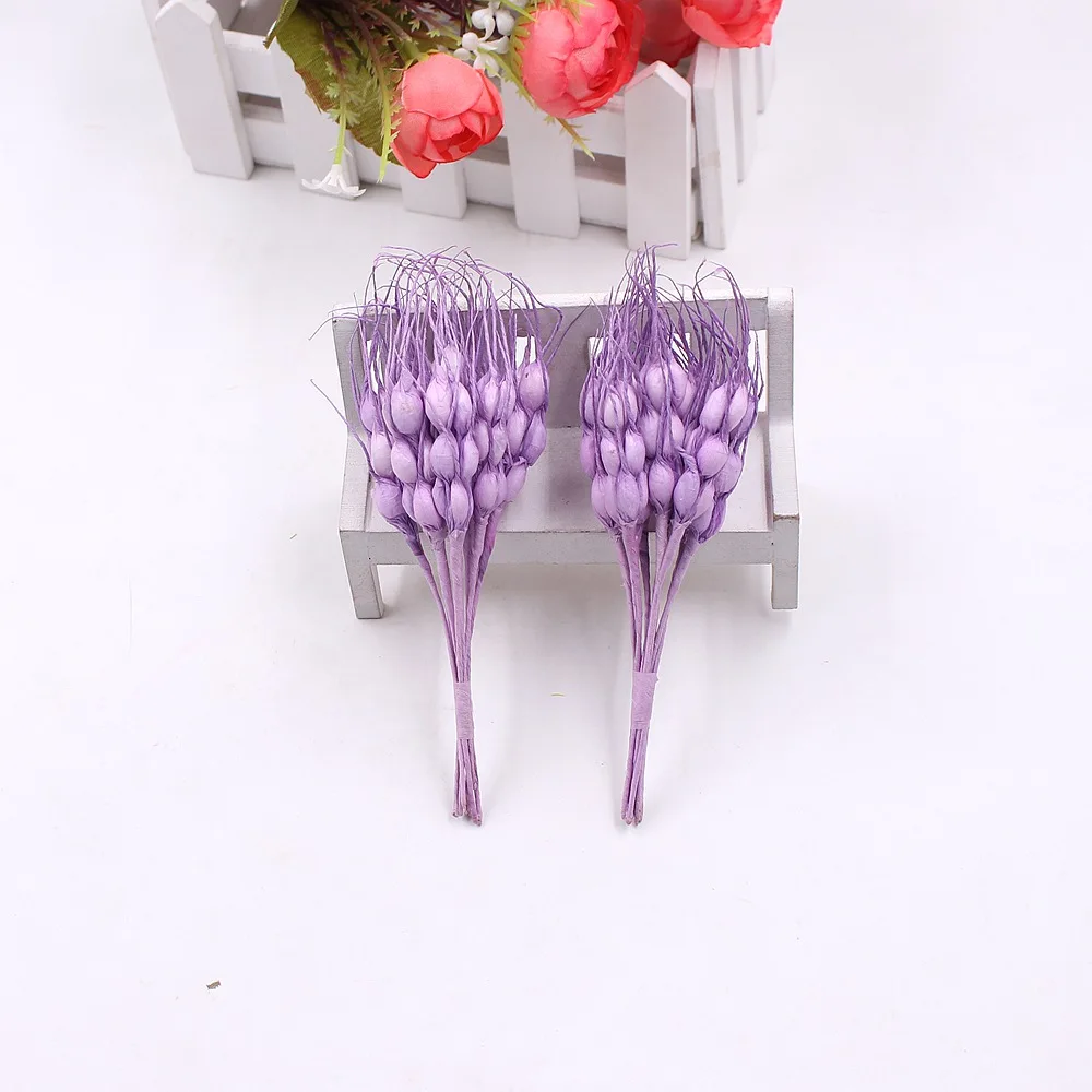 purple 10 шт. искусственный цветок мини пузырьки падения пшеницы грозди Свадебные украшения DIY венки ножницы декоративный венок искусственные цветы - Цвет: purple