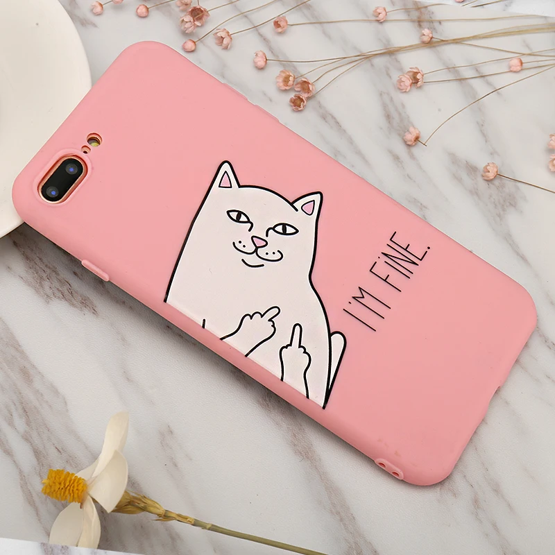 Cartoon Cat Phone Case For iPhone X XR XS Max 5 5S SE 6 6S Plus Soft Tpu Cases 7 8 11 Pro 2019 Capa |