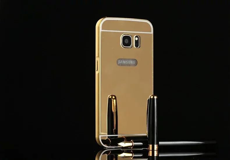 Чехол для samsung Galaxy S4 S6 S7 S8 S9 Plus A50, алюминиевая металлическая рамка, зеркальная твердая задняя крышка для Galaxy J4 J6 Plus, чехол для телефона