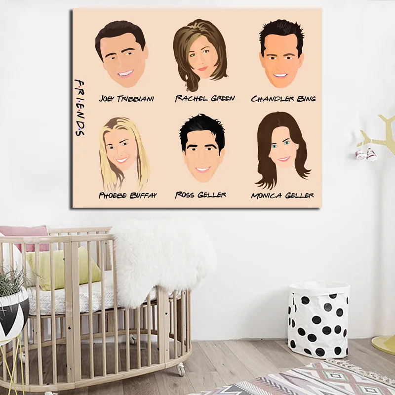 Друзья ТВ шоу персонажи мультфильм Холст Плакаты принты настенная живопись