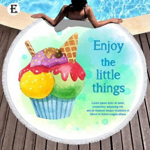 Round Large Shower Towel Tapestry Blanket Table Yoga Beach Mat Diameter 145cm | Дом и сад