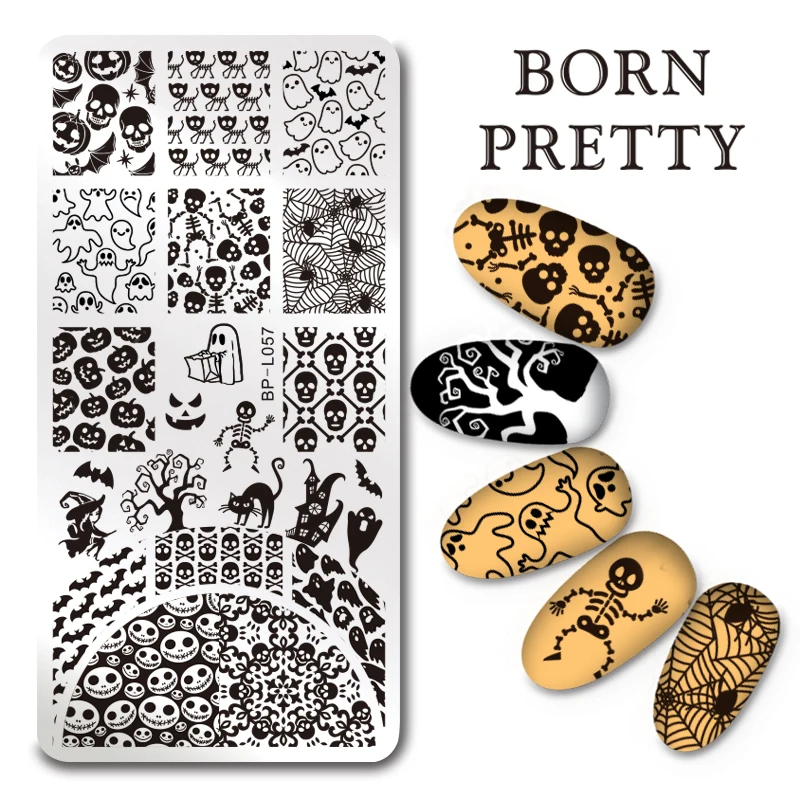 Круглые прямоугольные пластины для дизайна ногтей BORN PRETTY круглые с