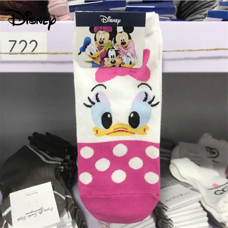 Женские носки Disney хлопковые милые с мультяшным Микки Маусом повседневные дикие
