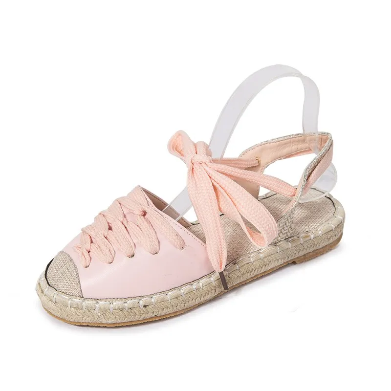 Женские сандалии с ремешком JUSTSL на плоской толстой подошве дышащие размера плюс