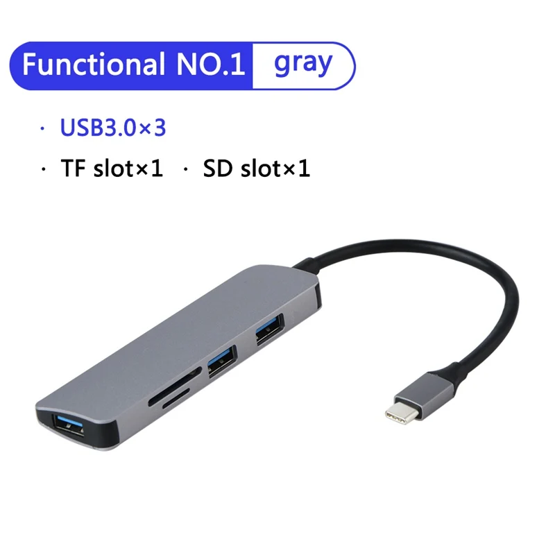 5 в 1 USB C концентратор адаптер для чтения карт памяти Micro SD/TF MacBook Samsung Galaxy S9/S8 Huawei P20