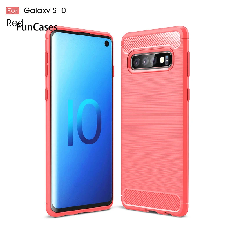 Углеродное волокно чехол для samsung Galaxy S10 Lite S9 плюс S8 S7 S6 ударостойкий защитный