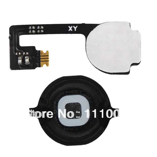 Черная/белая кнопка домой с гибкой лентой запасные части для iPhone 4|flex button|home flex