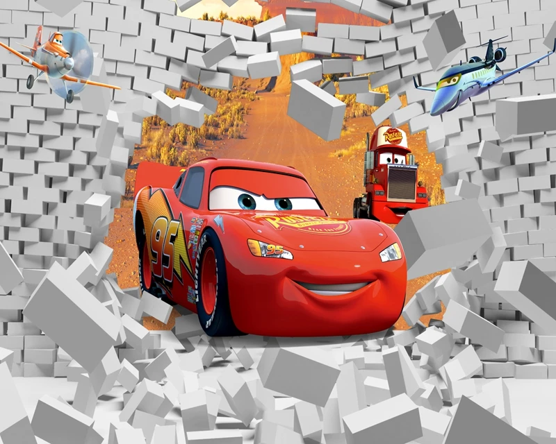 Мода 3D Home Decor Красивая Современная Пользовательские Фото мультфильм автомобиль