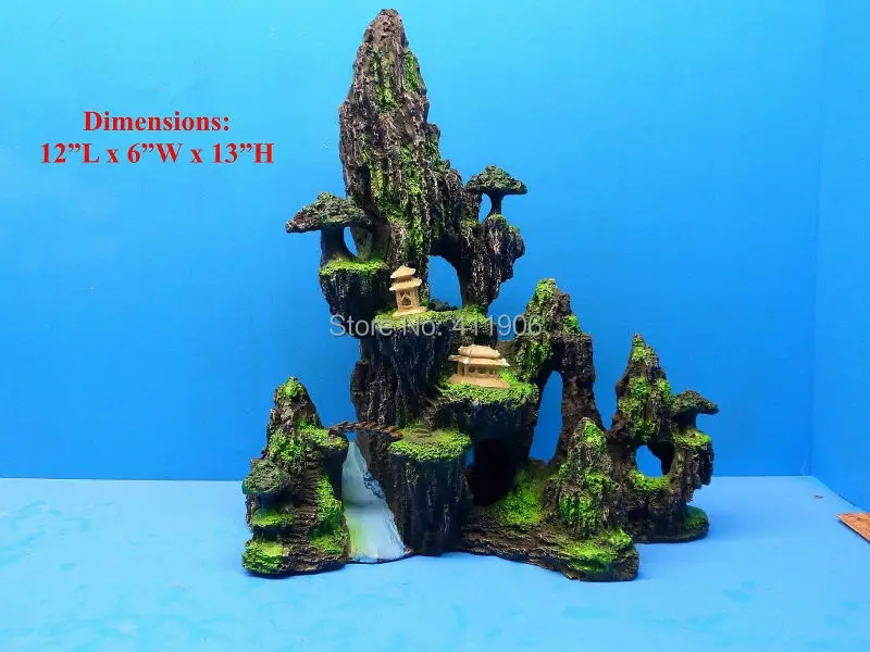 Аквариумное украшение L33cm павильон каменная пещера речной мост для аквариума