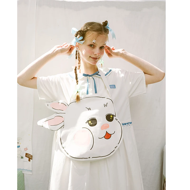 Харадзюку игривый кролик стерео уха роскошная сумка женская Холщовая Сумка