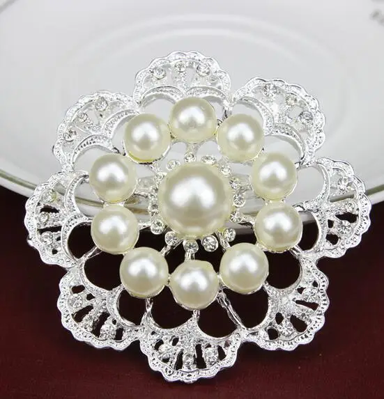 Брошь в виде цветка с жемчугом металлическая для женщин и мужчин | Украшения