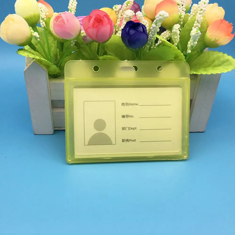 9.7cmx7.8cm-yellow 1 шт. водонепроницаемый прочный пакет из жесткого пластика, держатель для удостоверения личности, горизонтальный ярлык с именем для сотрудников, аксессуары для школьных поставщиков - Цвет: 9.7cmx7.8cm-yellow