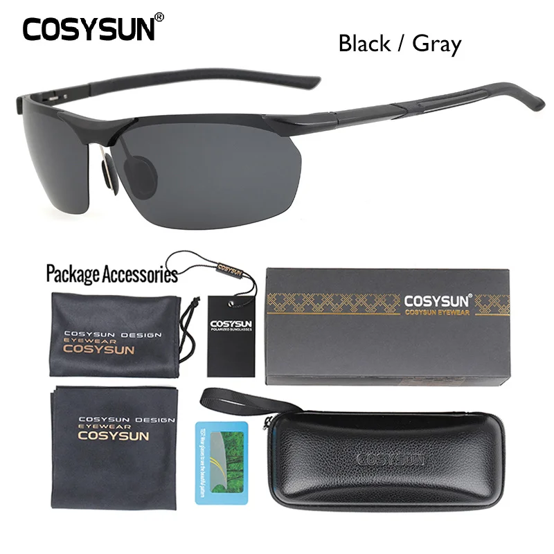 BlackLegs LuxuryPKG COSYSUN, брендовые поляризованные солнцезащитные очки, мужские солнцезащитные очки, для вождения, алюминиевый сплав магния, оправа, солнцезащитные очки, для рыбалки, Gafas de sol 0373 - Цвет линз: BlackLegs LuxuryPKG