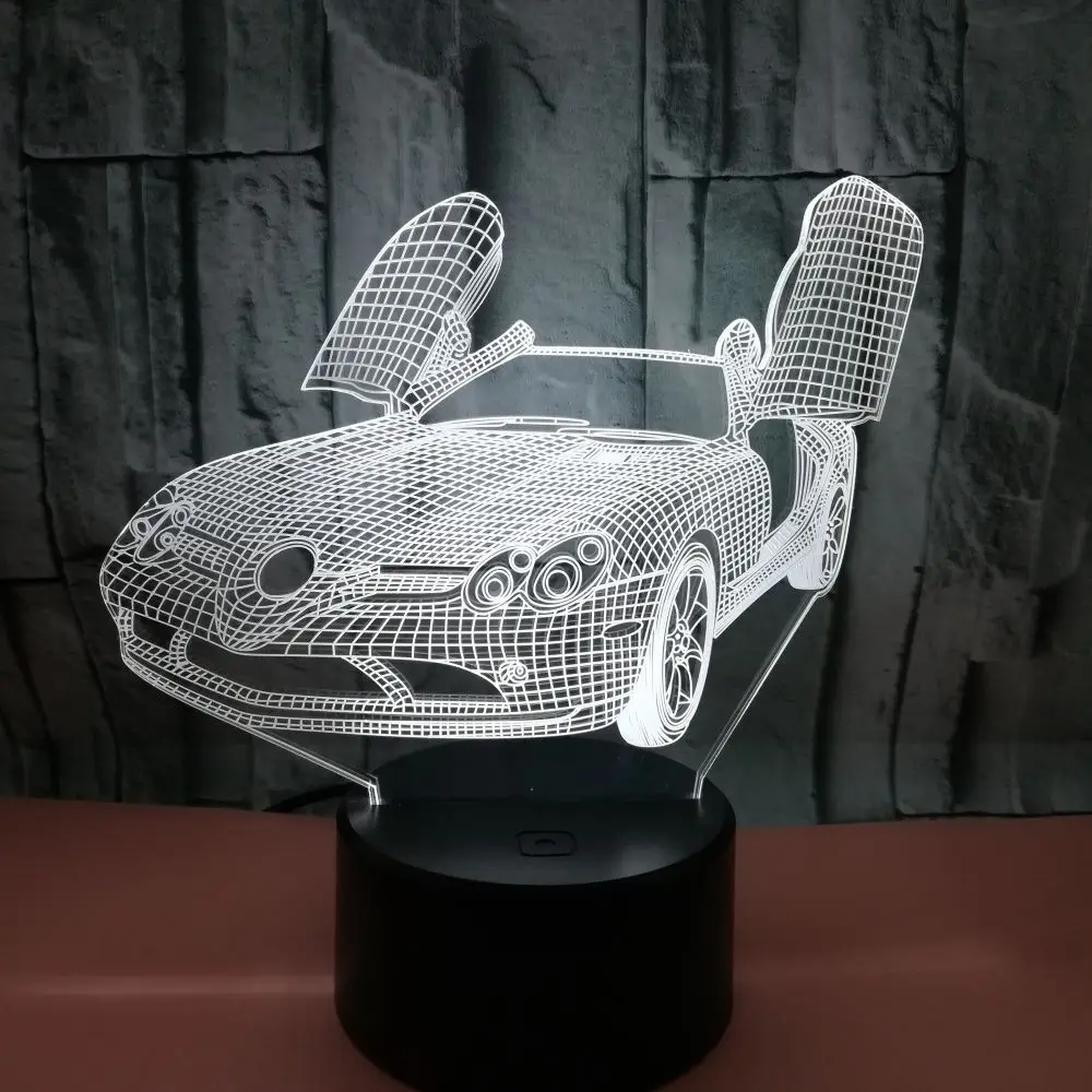 Новинка креативная Автомобильная цветная светодиодная 3d Ночная подсветка для