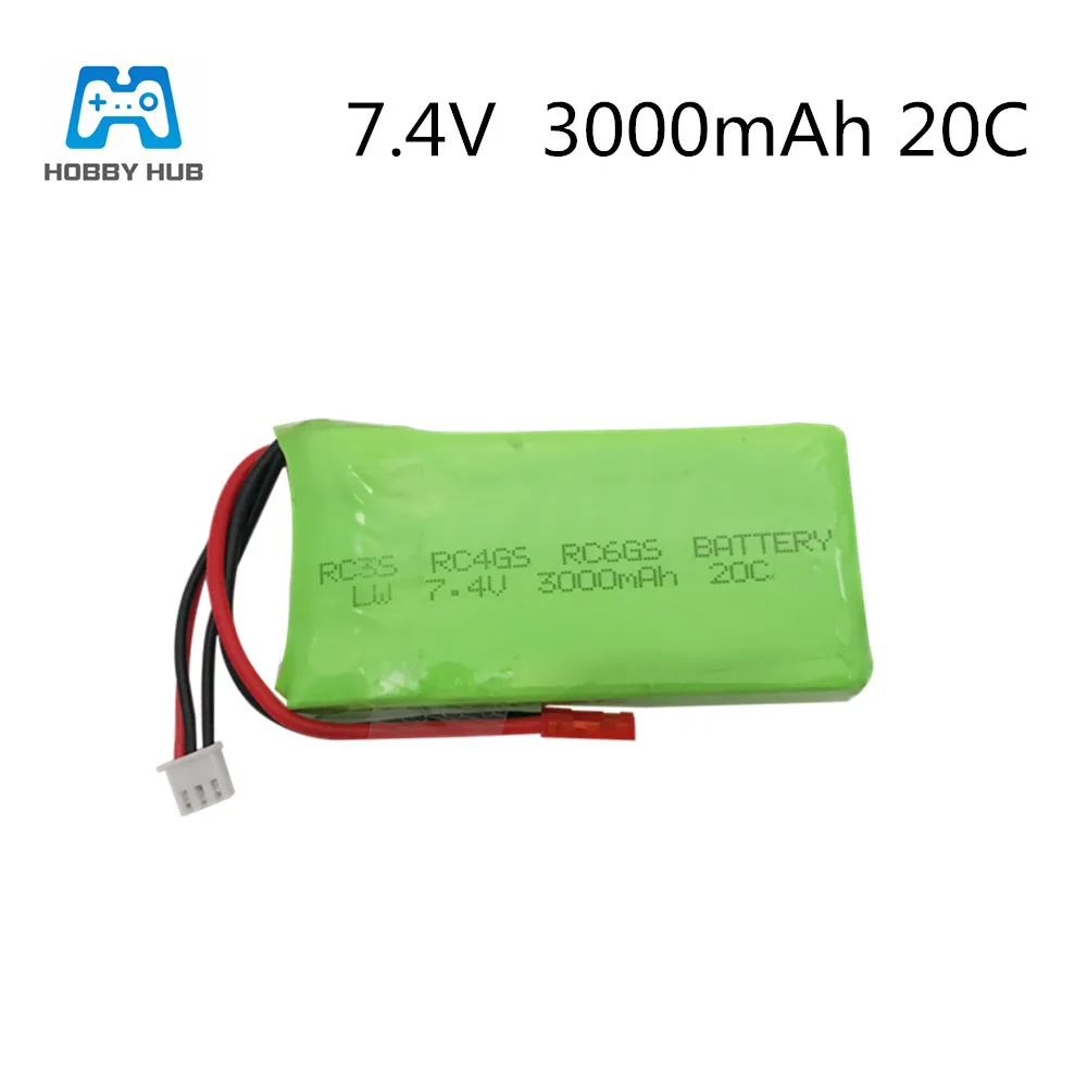 1PCS Hobby Hub 7,4 V 3000mAh lipo батарея для радиолинков RC3S RC4GS RC6GS батарея литий-полимерные батареи 2S Lipo батарея 7,4 v 3000 mah - Цвет: 1PCS