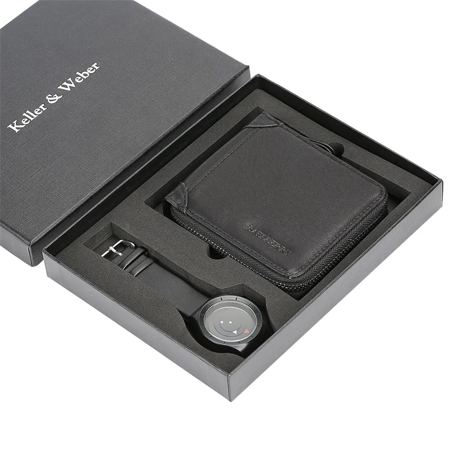 Креативные Часы с поворотным механизмом + черный кошелек на молнии