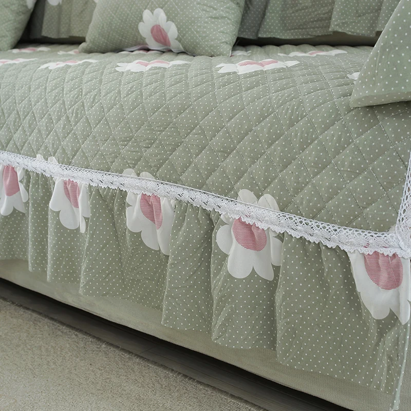 Мода пастырской стиль хлопок плед диванную l образный диван крышка скольжению