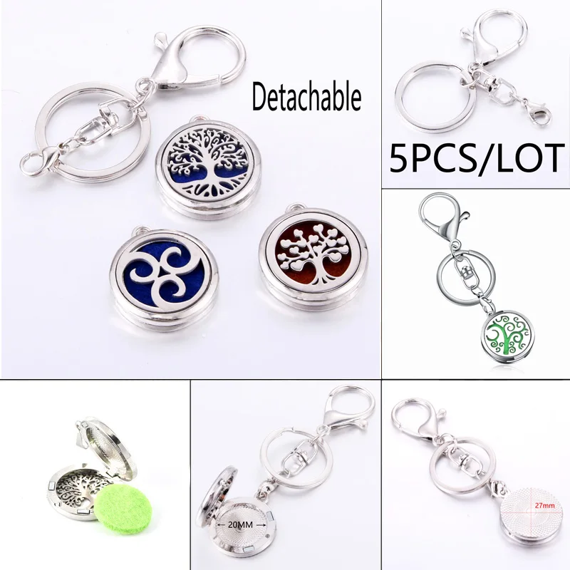 Дерево жизни аромат брелок Открытый медальон из нержавеющей стали ароматерапия