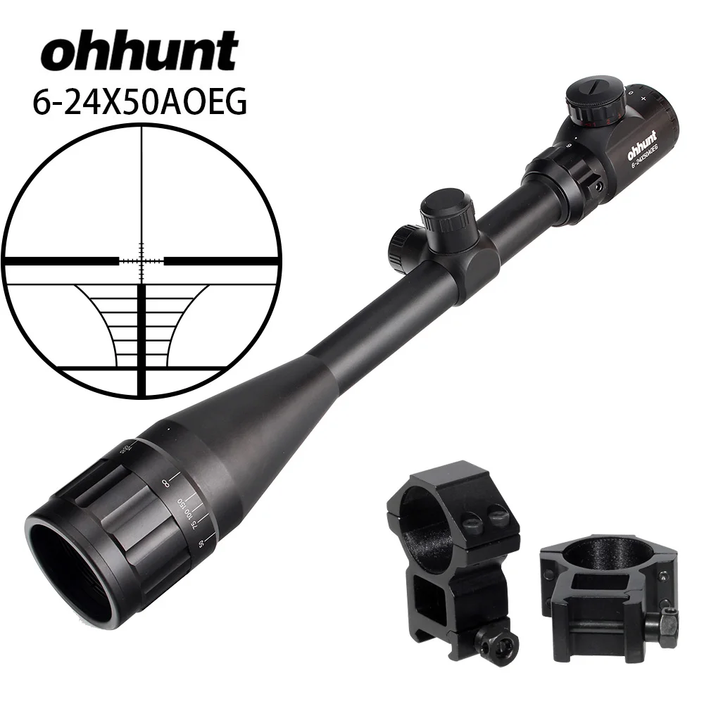 No.02 Ohhunt 6-24X50 AOEG Hunitng Combo Riflescope проволочная сетка с красными/зелеными лазерными прицелами и тактическими оптическими прицелами в виде красной точки - Цвет: No.02