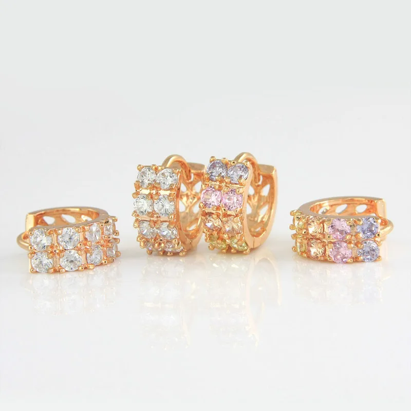 6 пар оптовая продажа золотые серьги кольца с кристаллами для женщин женские