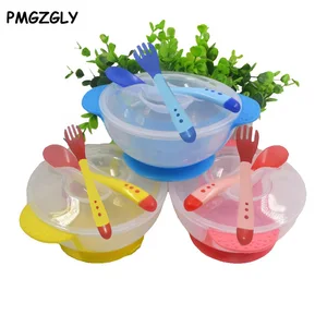 Набор детской посуды, Детская обучающая посуда, чаша, ложка, температурная вилка, рождественский подарок, миска для еды